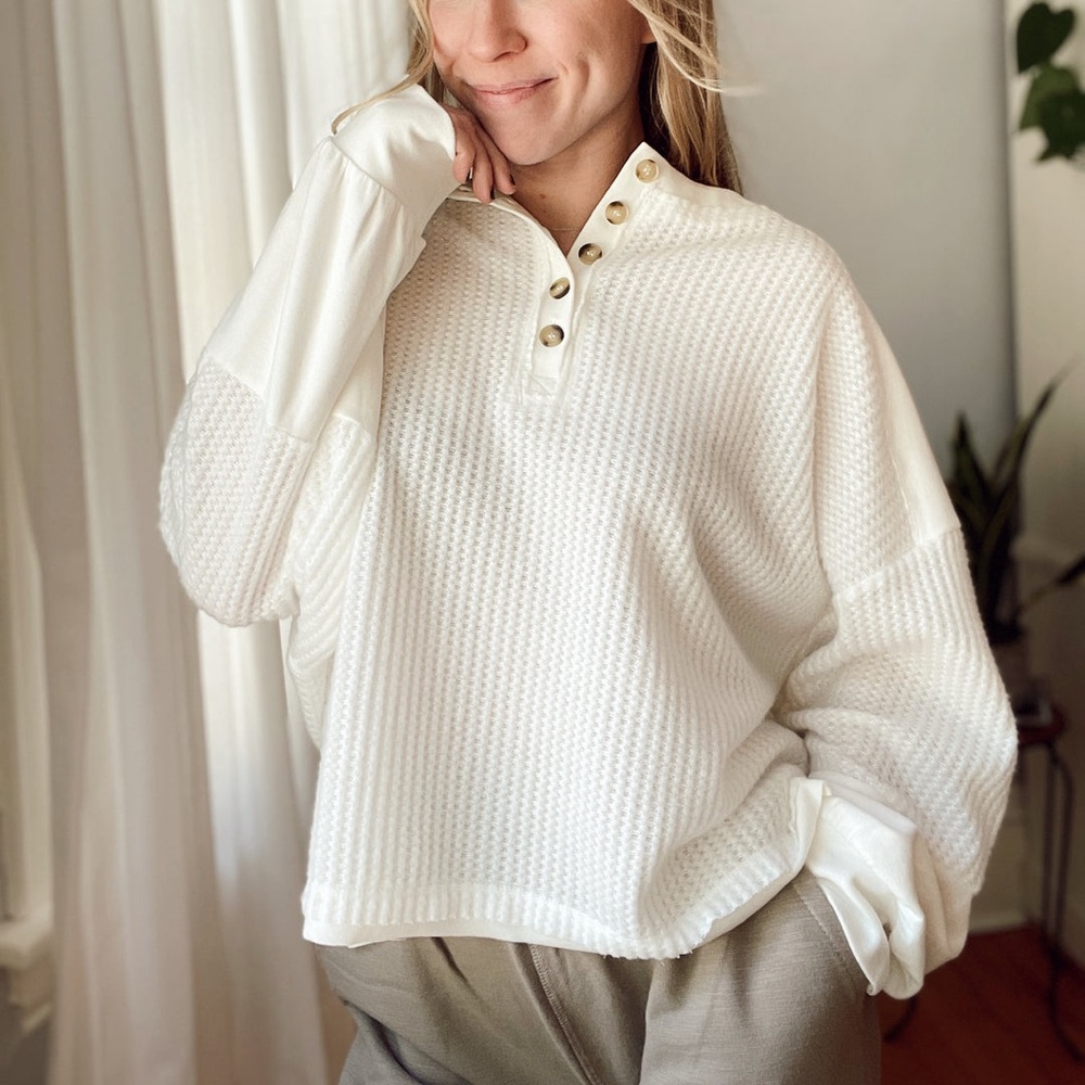Wishlist White Thermal Pullover